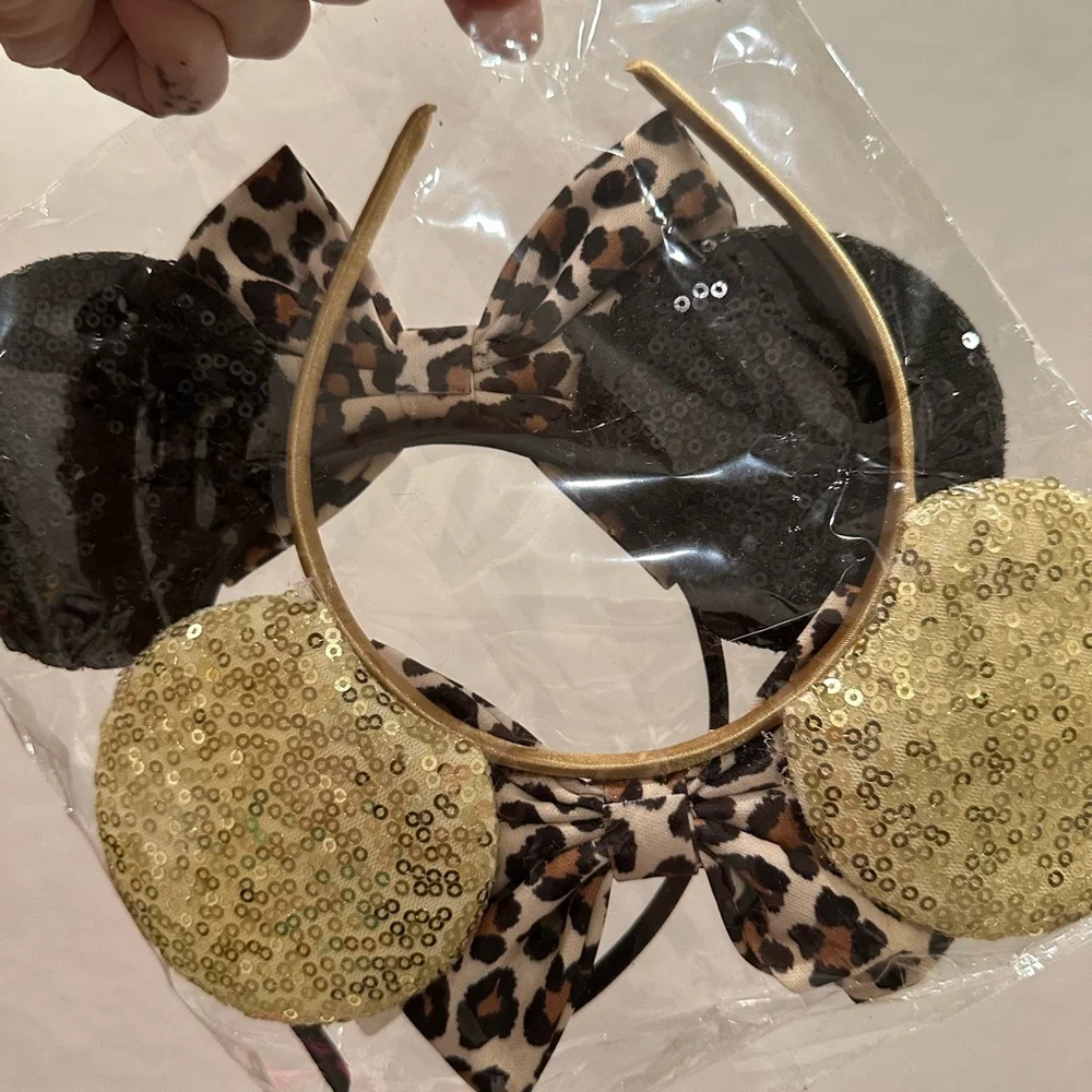 Leopard and Gold Minnie Mouse Headbands